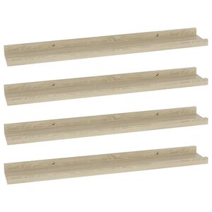 vidaXL Étagères murales 4 Pièces chêne sonoma 60x9x3 cm