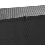 vidaXL Boîte de stockage de jardin Anthracite 120x56x63 cm PP Rotin
