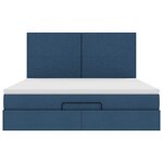 VidaXL Cadre de lit ottoman avec matelas bleu 160x200 cm tissu