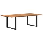 vidaXL Table à manger marron clair bois de chêne massif rectangulaire
