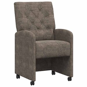 vidaXL Chaises de Salle à Manger avec Roues 2 Pièces Gris foncé