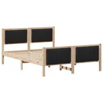 vidaXL Cadre de lit Marron et noir 140 x 200 cm Bois massif en pin