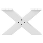 vidaXL Pieds de table basse en forme de X  2 pièces  blanc  50 x (30-31) cm  acier