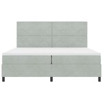 vidaXL Lit à ressorts avec matelas Gris clair 200 x 200 cm tissu