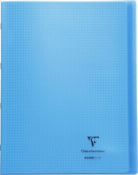 Cahier protège-cahier Koverbook Piqué Polypro 24x32 cm 48 p Q 5x5 Coloris Aléatoire CLAIREFONTAINE