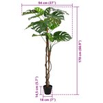 vidaXL Plante Monstera Artificielle Vert 94 x 18 x 170 cm