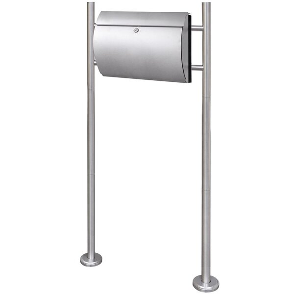 Boite aux lettres design contemporain acier inoxydable sur pieds 120 cm
