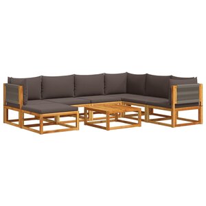 vidaXL Ensemble de canapés de jardin 8 pièces avec coussins en bois d'acacia et corde