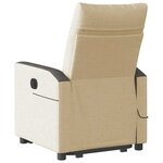 vidaXL Fauteuil inclinable de massage Crème Tissu