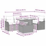 vidaXL Ensemble de canapé de jardin avec coussin 6 Pièces Gris Poly rotin
