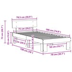 vidaXL Cadre de lit Blanc 75 x 190 cm Bois massif en pin