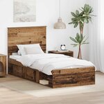 vidaXL Cadre de lit Bois ancien 90 x 200 cm Bois de pin massif