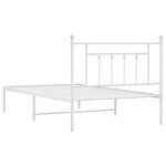 vidaXL Cadre de lit métal sans matelas et tête de lit blanc 107x203 cm