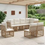 vidaXL Ensemble de canapés d'extérieur Naturel Polyester