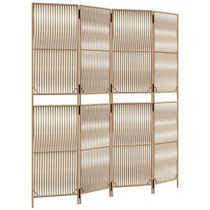 vidaXL Cloison de séparation 4 panneaux beige résine tressée