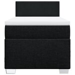 vidaXL Sommier à lattes de lit avec matelas Noir 90x200 cm Tissu