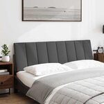 vidaXL Coussin de tête de lit gris foncé 160 cm tissu
