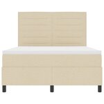 vidaXL Lit à ressorts avec matelas avec LED Crème 140 x 200 cm tissu