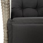 vidaXL Ensemble à manger de jardin et coussins 9 Pièces gris clair rotin