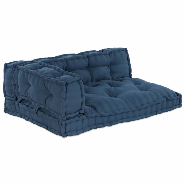 vidaXL Coussin de canapé sur palette 3 Pièces Indigo tissu