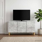 vidaXL Meuble TV 99 x 34 5 x 50 cm Gris béton Bois d'ingénierie