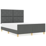 Cadre de lit gris foncé vidaXL 160x200 cm en tissu