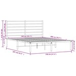 vidaXL Cadre de lit métal sans matelas avec tête de lit noir 140x200cm
