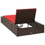 vidaXL Transat avec coussin flottant marron résine tressée