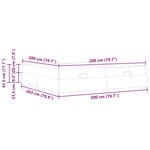 vidaXL Cadre de lit avec stockage Noir 200 x 200 cm tissu