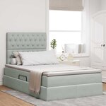 vidaXL Lit avec rangement et matelas Gris clair 120 x 190 cm Velours
