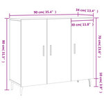 vidaXL Buffet sonoma gris 90x34x80 cm bois d'ingénierie