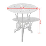 vidaXL Jeu de bistro 3 Pièces Aluminium coulé Blanc