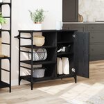vidaXL Chariot de cuisine Chêne noir 87 5 x 38 5 x 84 5 cm