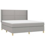 vidaXL Sommier à lattes de lit matelas LED Gris clair 180x200 cm Tissu