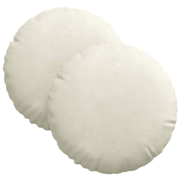 vidaXL Coussins de siège 2 pc Velours Crème Ø30 x 13 cm