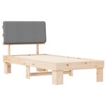 vidaXL Cadre de lit avec tête de lit rembourrée Gris clair 75 x 190 cm