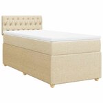 vidaXL Sommier à lattes de lit avec matelas Crème 80x200 cm Tissu