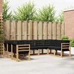 vidaXL Ensemble de canapés d'extérieur 9 Pièces Blanc et noir