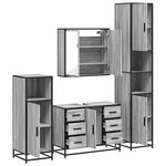 vidaXL Ensemble de meubles de salle de bain 4 Pièces sonoma gris