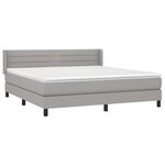 vidaXL Sommier à lattes de lit avec matelas Gris clair 160x200cm Tissu
