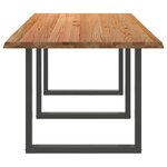 vidaXL Table à manger marron clair bois de chêne massif rectangulaire