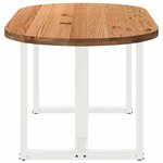 vidaXL Table à manger marron clair bois de chêne massif ovale