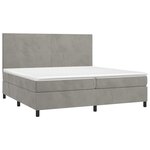 vidaXL Sommier à lattes de lit avec matelas LED Gris clair 200x200 cm