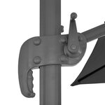 vidaXL Parasol de jardin en porte-à-faux avec mât en aluminium noir