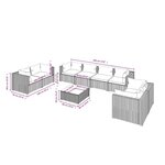 Salon de jardin meuble d'extérieur ensemble de mobilier 9 pièces avec coussins résine tressée marron 02_0018123