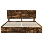 vidaXL Lit de Rangement Chêne fumé 180 x 200 cm Bois d'ingénierie
