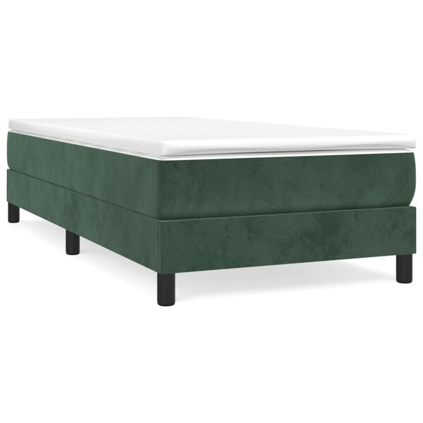 vidaXL Cadre de lit Vert foncé 90x190 cm Velours