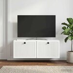 vidaXL Meuble TV mural Blanc 78 5 x 31 x 30 cm Bois d'ingénierie
