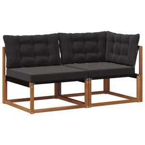 vidaXL 7 pc Canapé d’extérieur milieu et coin Bois d'Acacia Massif