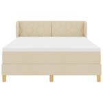 vidaXL Lit à Ressorts avec Matelas Crème 90x200 cm Tissu Crème